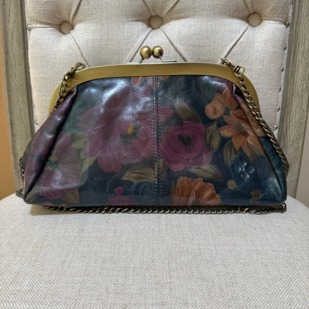 Patricia Nash Mia Kisslock Frame Clutch Heritage Multi/Gold - Picture 2 of 9